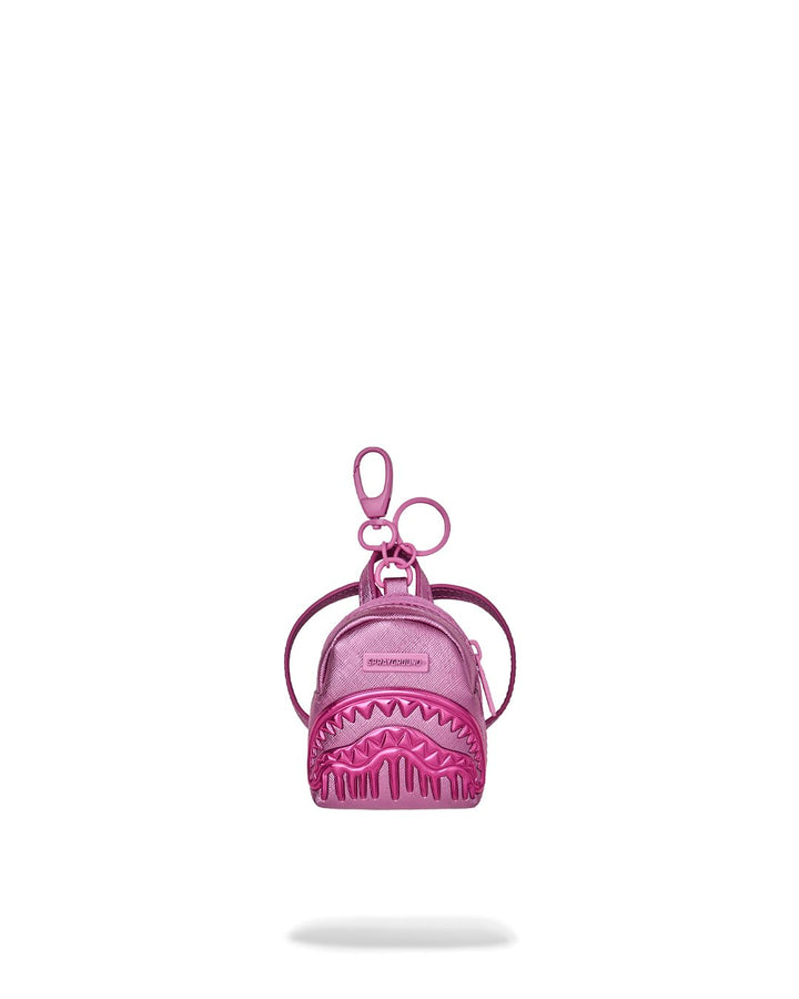 METALLIC PINK METALLIC DRIP BACKPACK KEYCHAIN