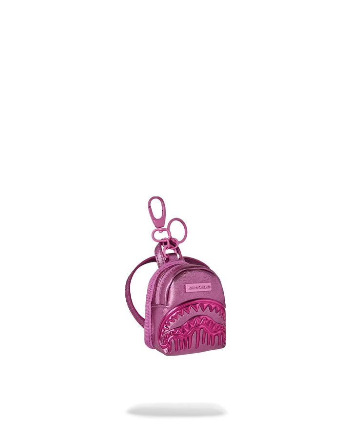 METALLIC PINK METALLIC DRIP BACKPACK KEYCHAIN