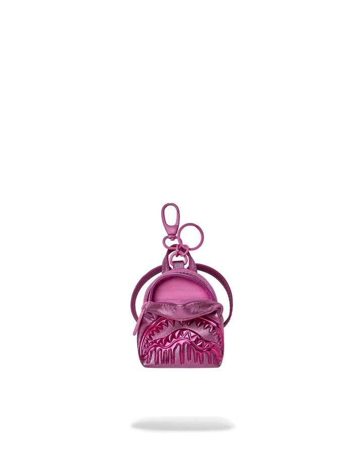 METALLIC PINK METALLIC DRIP BACKPACK KEYCHAIN