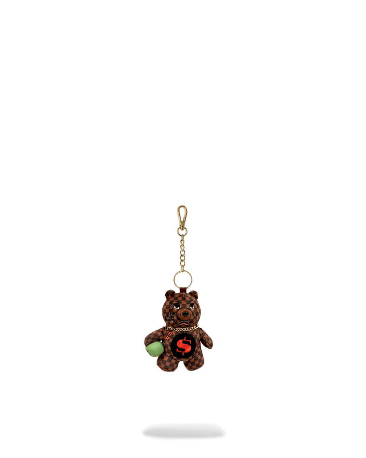 SIP WTF BUBBLY BROWN CHECK BEAR KEYCHAIN