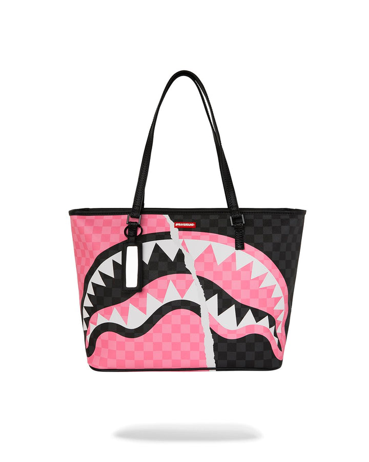 PINK AND BLACK TEAR SIP TOTE
