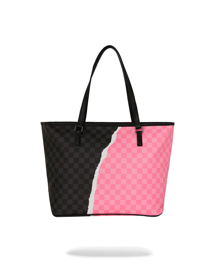 PINK AND BLACK TEAR SIP TOTE