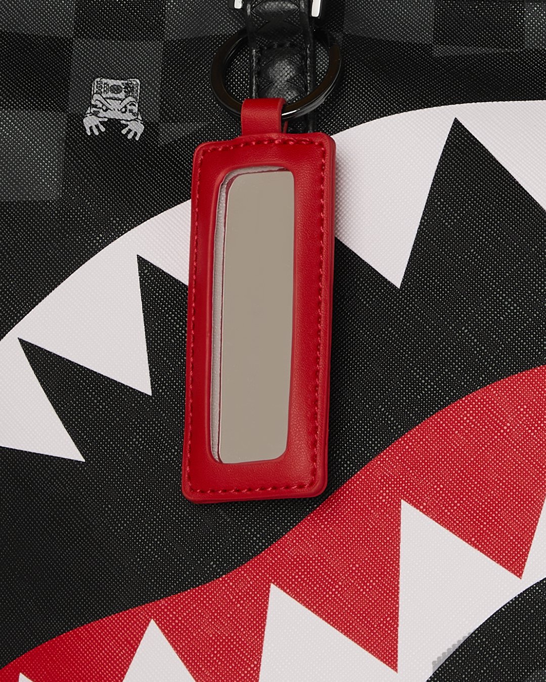 GRAY PEEKING CHARACTER CHECK TOTE