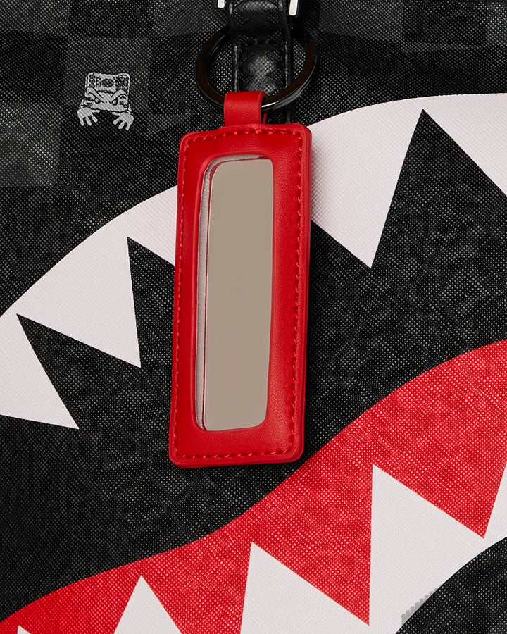 GRAY PEEKING CHARACTER CHECK TOTE