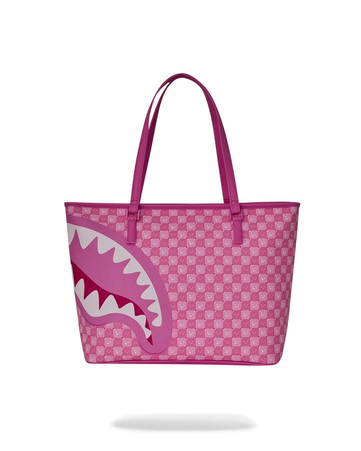 PINK NEW CHECK FACES TOTE