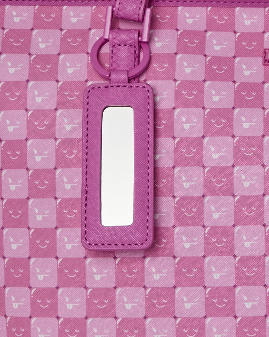 PINK NEW CHECK FACES TOTE