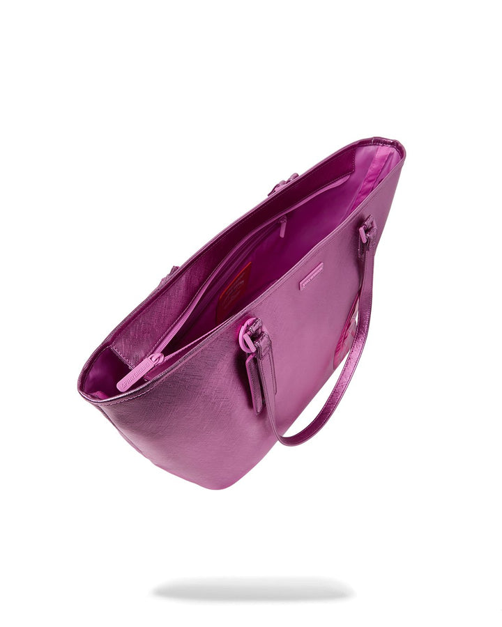 METALLIC PINK METALLIC DRIP TOTE