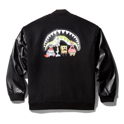 SPRAYGROUND SPONGEBOB VARSITY JACKET BLACK