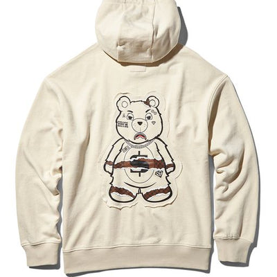 SPRAYGROUND RIPPED MONEY BEAR HOODIE PULLOVER KHAKI