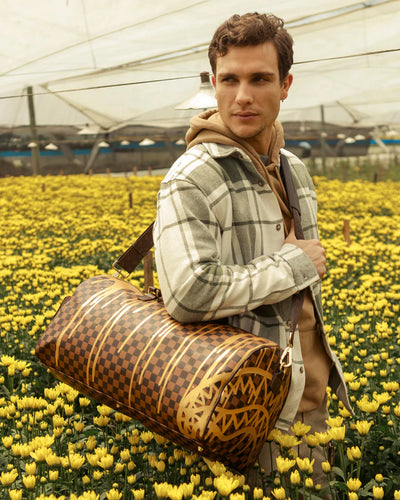 SPRAYGROUND SHARKS IN PARIS PAINT DRIP EMPEROR DUFFLE