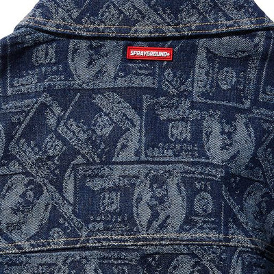 SPRAYGROUND PRINTED BUTTON FRONT DENIM JKT DK BLUE