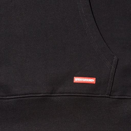 SPRAYGROUND FIRE MONEY CHEST PATCH HOODIE PULLOVER BK