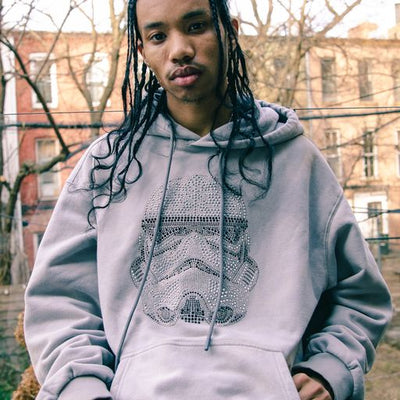 SPRAYGROUND STORM TROOPER RHINESTONE HEAD HOODIE
