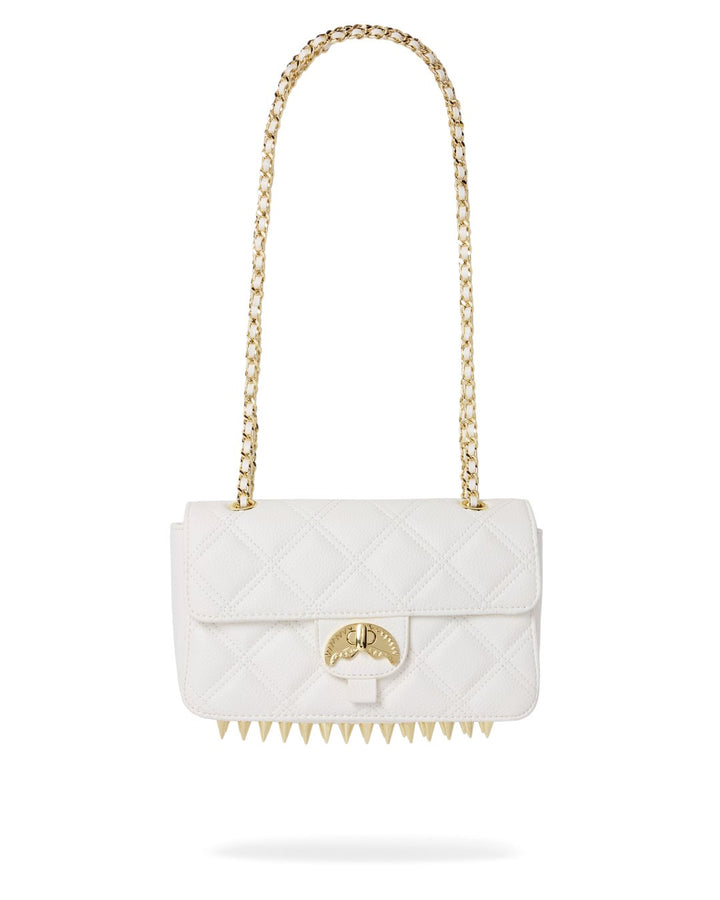 RIVIERA WHITE GOLD TWIST LOCK HANDBAG