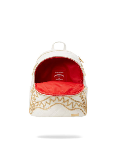 SPRAYGROUND RIVIERA WHITE GOLD SAVAGE BACKPACK