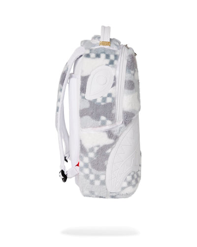 SPRAYGROUND WHITE FUR 3AM DLXSF BACKPACK