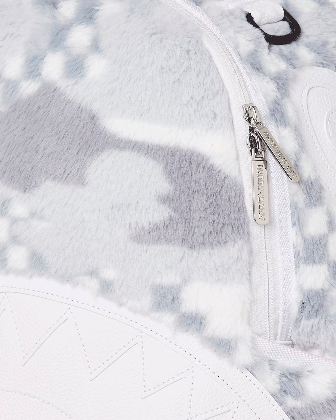 SPRAYGROUND WHITE FUR 3AM DLXSF BACKPACK