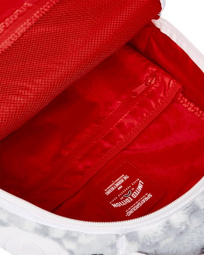 SPRAYGROUND WHITE FUR 3AM DLXSF BACKPACK