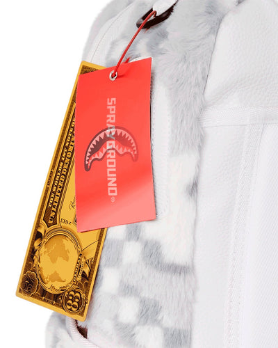 SPRAYGROUND WHITE FUR 3AM DLXSF BACKPACK