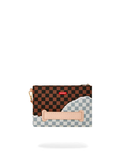 SPRAYGROUND BROWN TEAR AWAY CROSS OVER CLUTCH