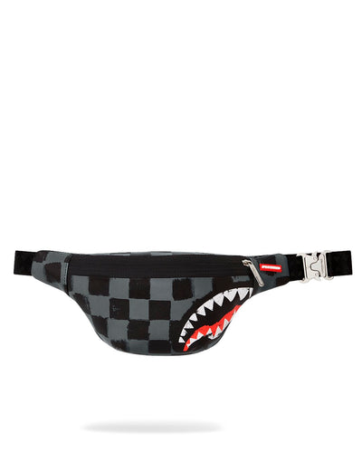 SPRAYGROUND SHARKS IN PARIS PAINT GREY SAVVY CROSS-BODY