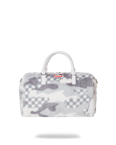 SPRAYGROUND WHITE FUR 3AM MINI DUFFLE