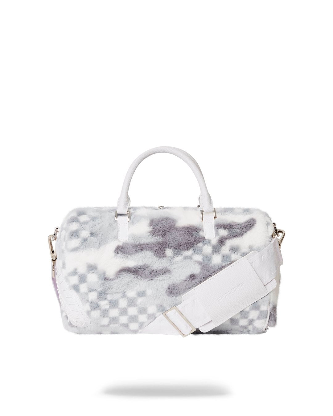 SPRAYGROUND WHITE FUR 3AM MINI DUFFLE
