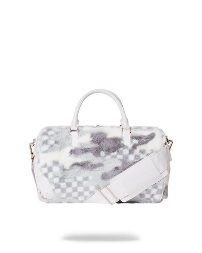 SPRAYGROUND WHITE FUR 3AM MINI DUFFLE