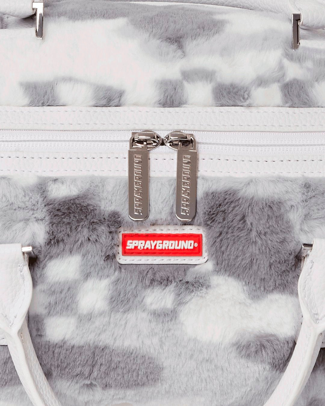 SPRAYGROUND WHITE FUR 3AM MINI DUFFLE