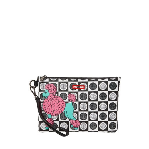 SPRAYGROUND RON ENGLISH POODLE CHECK CROSS-OVER CLUTCH
