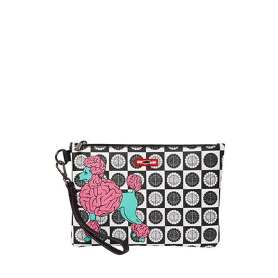 SPRAYGROUND RON ENGLISH POODLE CHECK CROSS-OVER CLUTCH