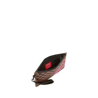 SPRAYGROUND PINK DRIPPIN SHARKS CROSS-OVER CLUTCH