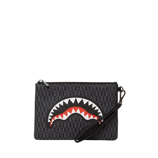 SPRAYGROUND MONEY CHECK GREY CROSS-OVER CLUTCH