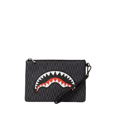 SPRAYGROUND MONEY CHECK GREY CROSS-OVER CLUTCH