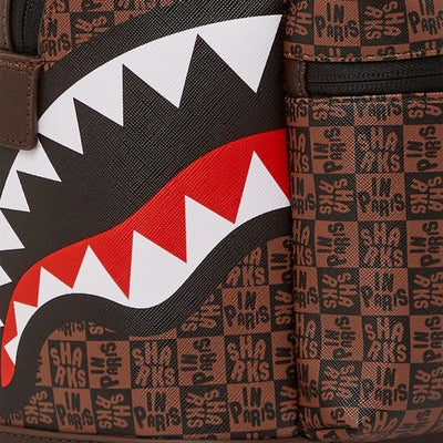 SPRAYGROUND SHARKS IN PARIS CHECK SAVAGE BACKPACK תיק גב