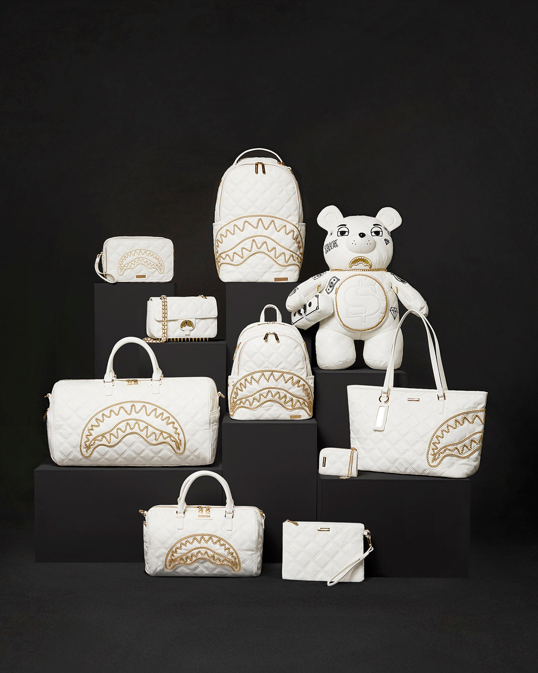 SPRAYGROUND RIVIERIA WHITE GOLD WALLET