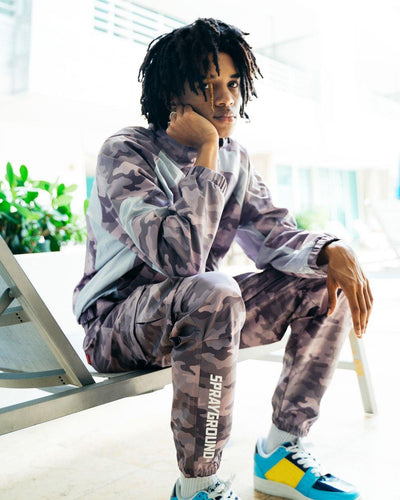 SHARK CHECK WINDBREAKER JOGGER (PURPLE)