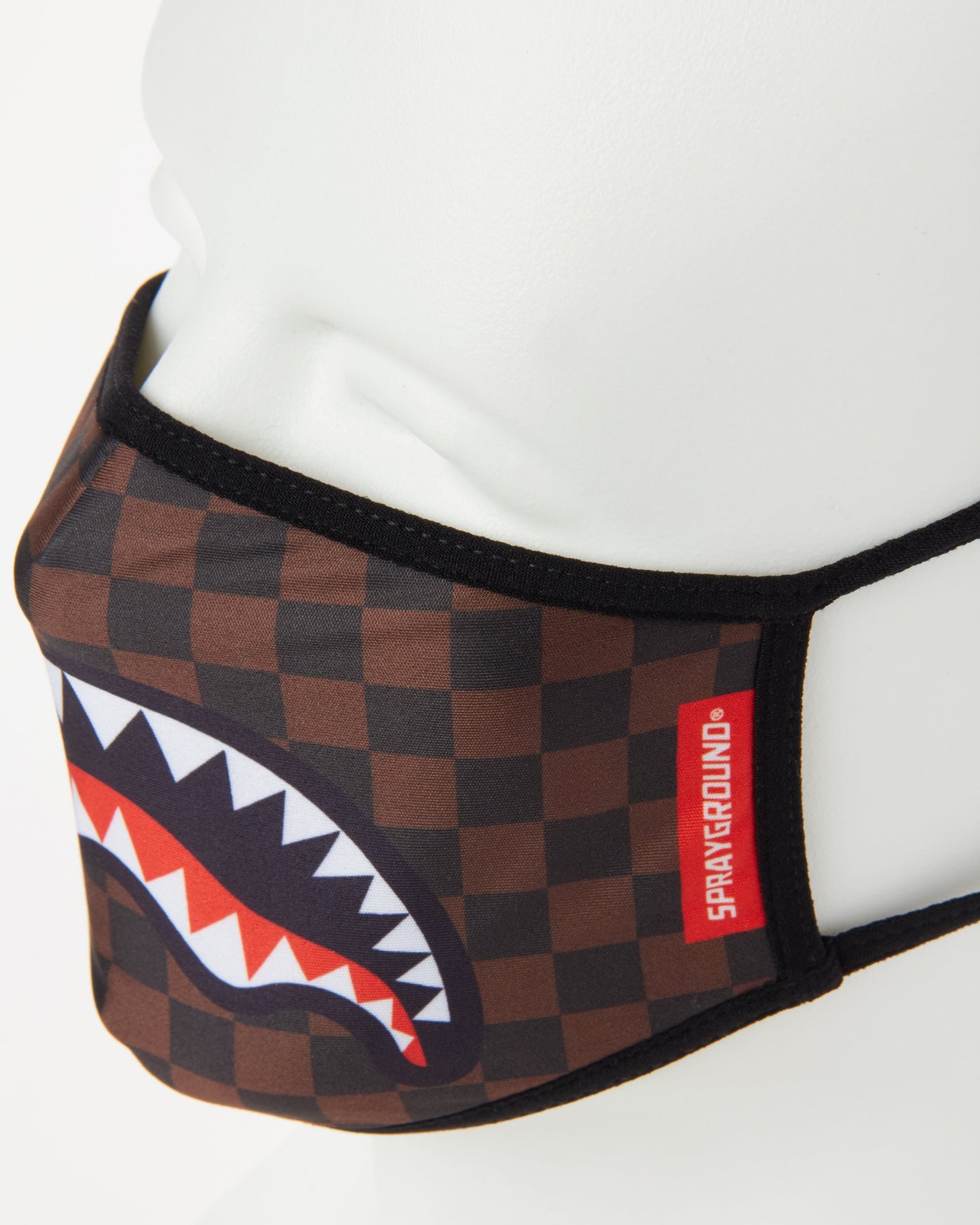 SPRAYGROUND FORM-FITTING MASK SHARKS IN PARIS (BROWN)