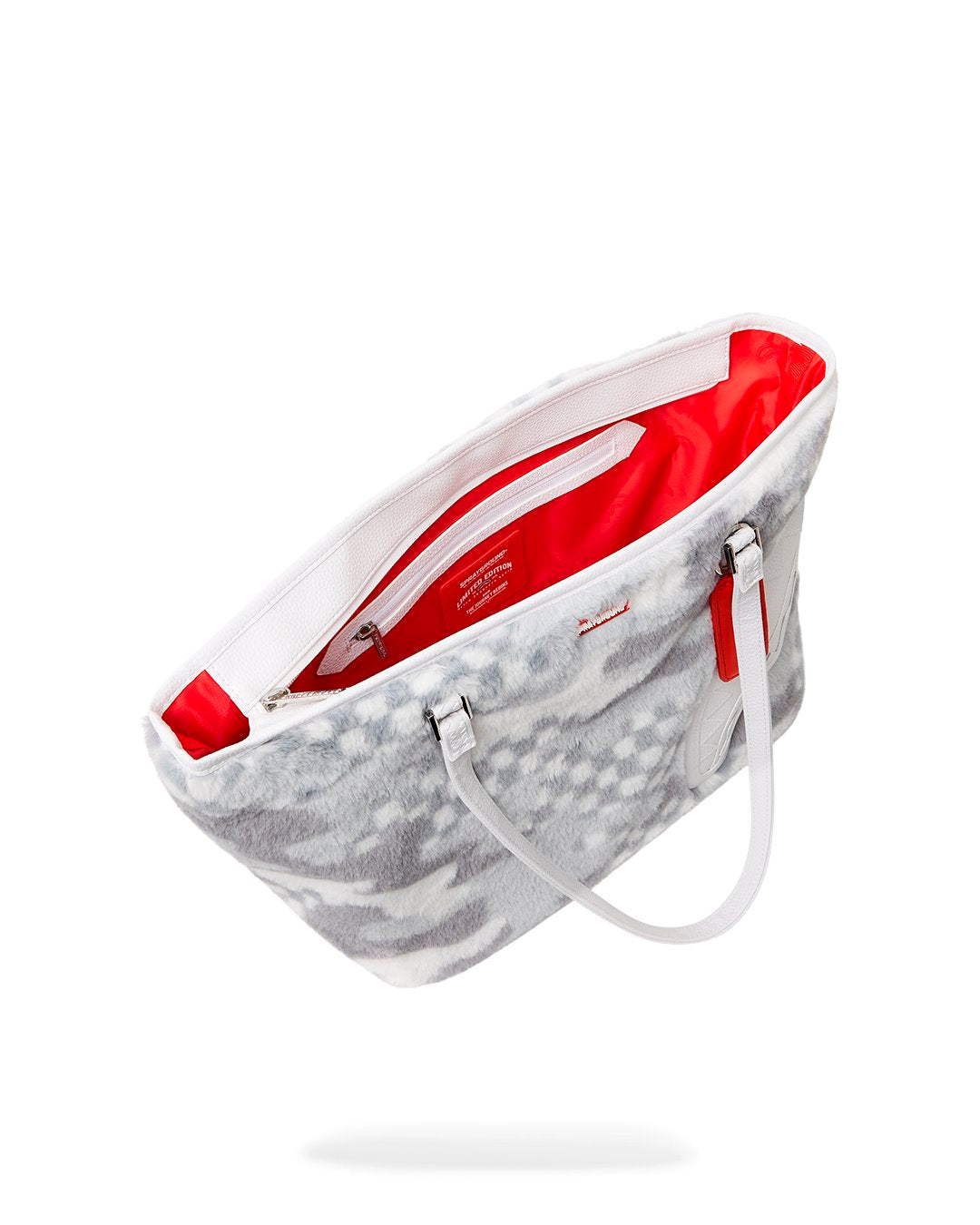 SPRAYGROUND WHITE FUR 3AM TOTE