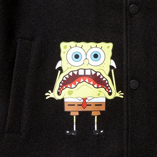 SPRAYGROUND SPONGEBOB VARSITY JACKET BLACK