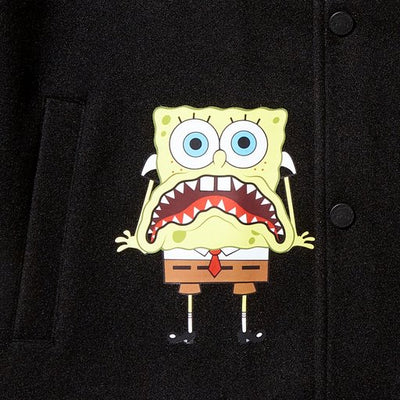 SPRAYGROUND SPONGEBOB VARSITY JACKET BLACK