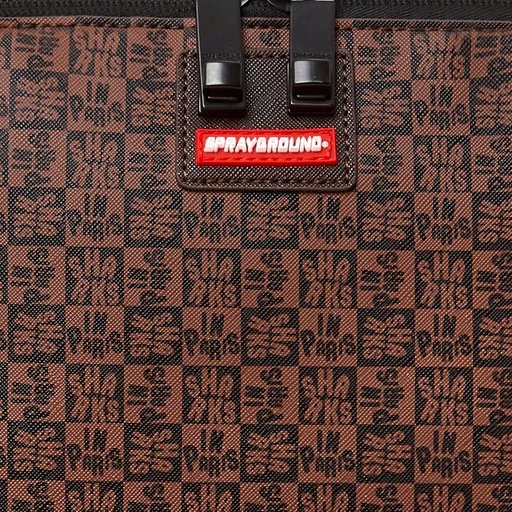SPRAYGROUND SHARKS IN PARIS CHECK SAVAGE BACKPACK תיק גב
