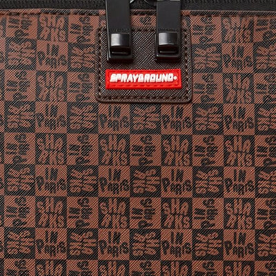 SPRAYGROUND SHARKS IN PARIS CHECK SAVAGE BACKPACK תיק גב