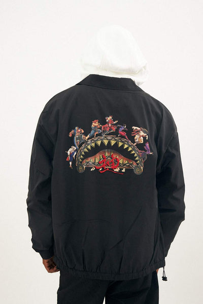 SPRAYGROUND JACKET STREET FIGHTER VILLIANS ON THE RUN BLACK