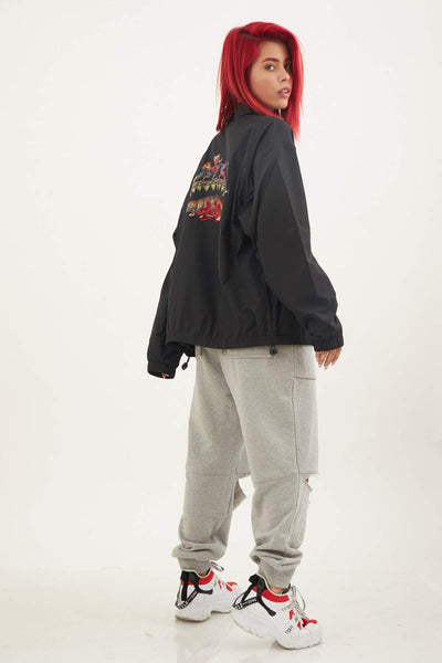 SPRAYGROUND JACKET STREET FIGHTER VILLIANS ON THE RUN BLACK
