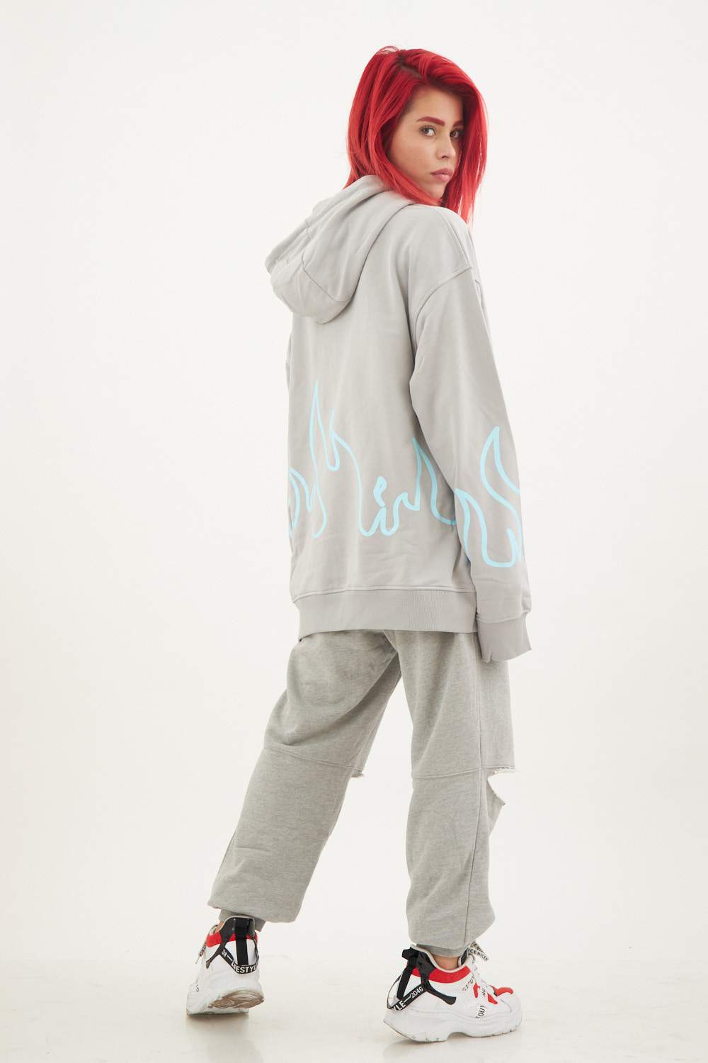 SPRAYGROUND HOODY FIRE (GREY)