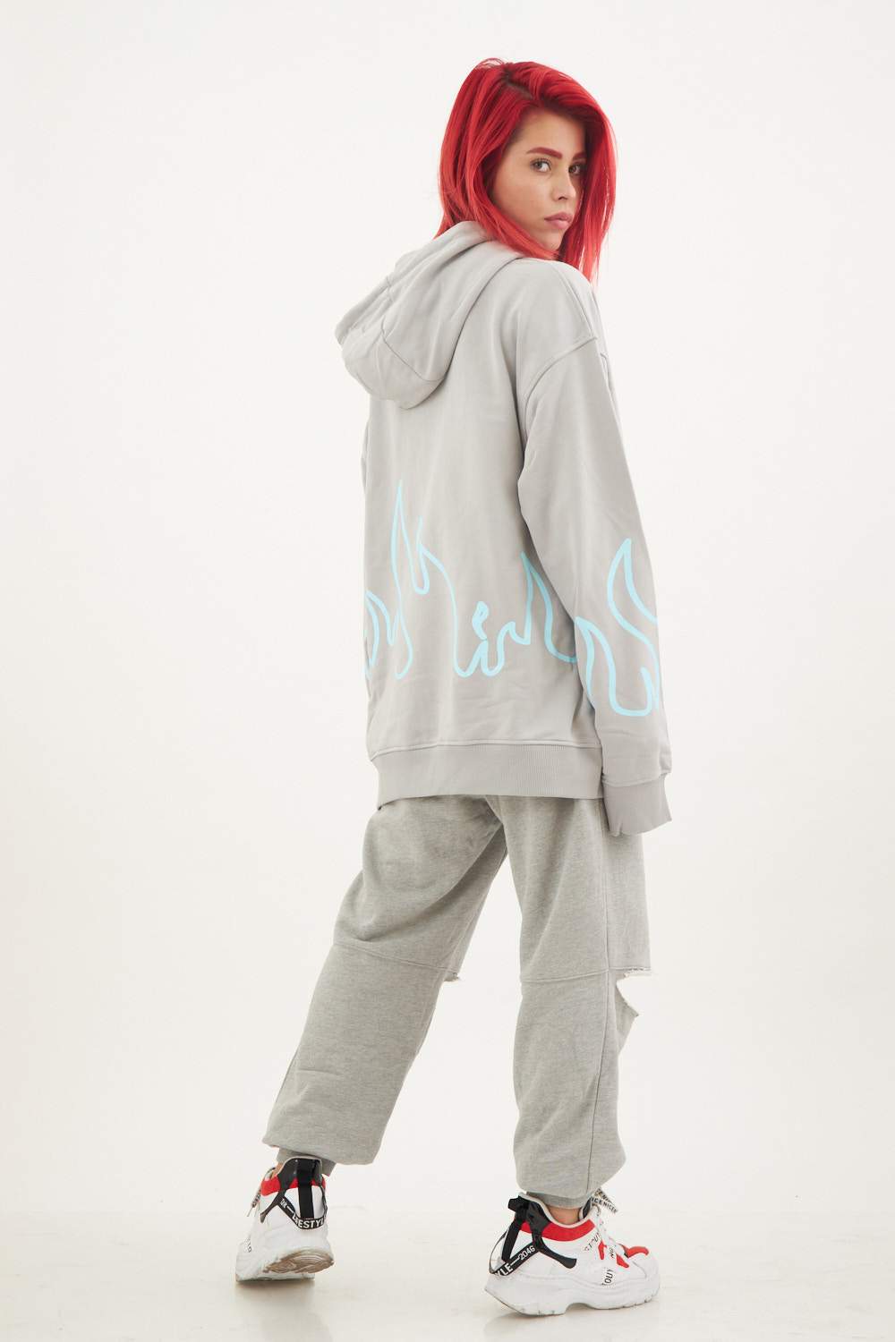 HOODY FIRE (GREY)