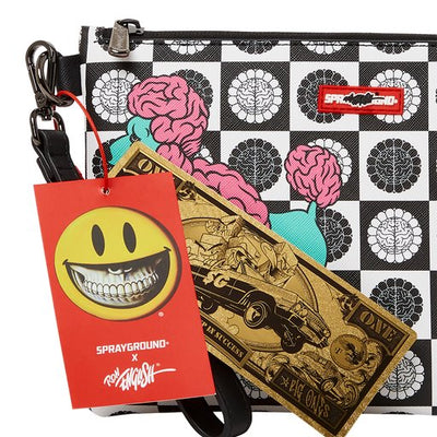 SPRAYGROUND RON ENGLISH POODLE CHECK CROSS-OVER CLUTCH