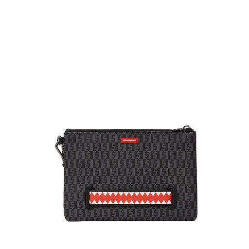 SPRAYGROUND MONEY CHECK GREY CROSS-OVER CLUTCH