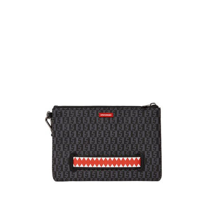 SPRAYGROUND MONEY CHECK GREY CROSS-OVER CLUTCH